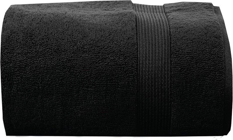 Siesta Zen Jumbo Bath Sheet 600GSM 100% Egyptian Cotton Towel - Extra Large 90x180cm (35"x70") - Ultra Soft & Highly Absorbent - Black - Image 1